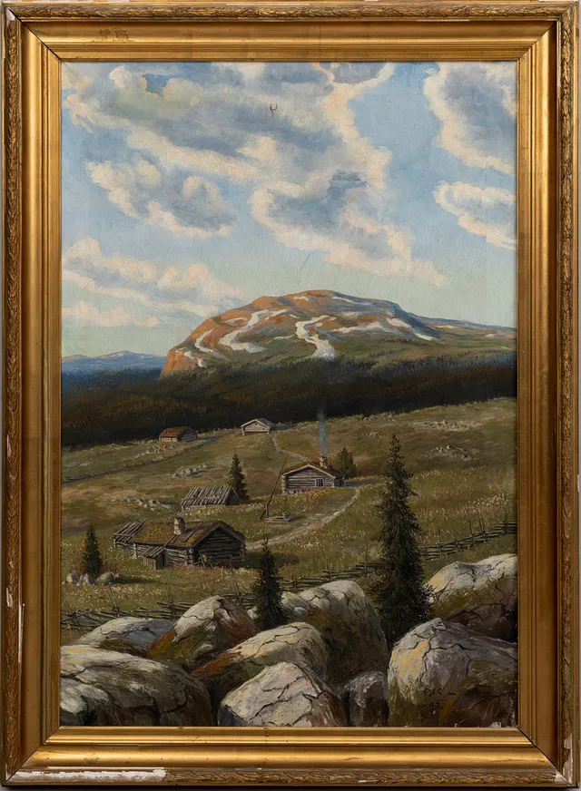 OSCAR LYCKE (SVERIGE, 1877–1927). Fjällmotiv, olja på duk, signerad, daterad 05.