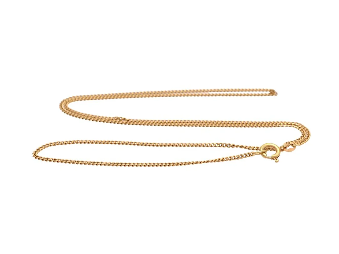 HALSKEDJA, 18K guld, pansarlänk, längd 46 cm, vikt 3,4 g. — Smycken/Halskedja — Kaplans