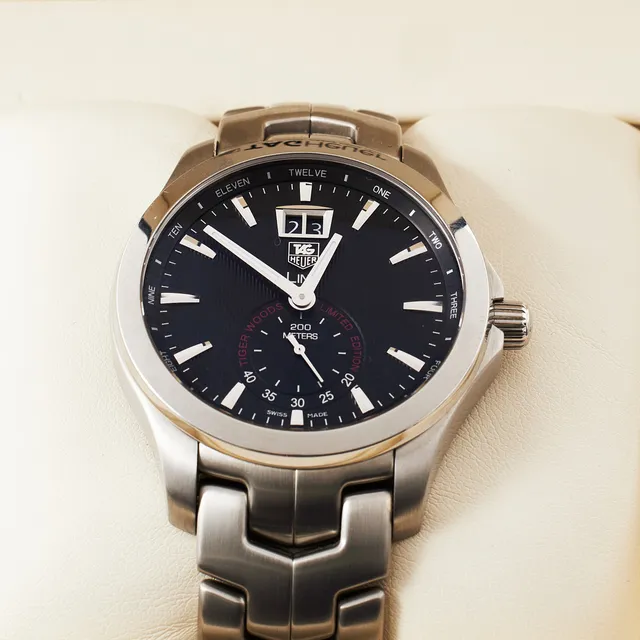 TAG HEUER, armbandsur, Link, Tiger Woods, stål.