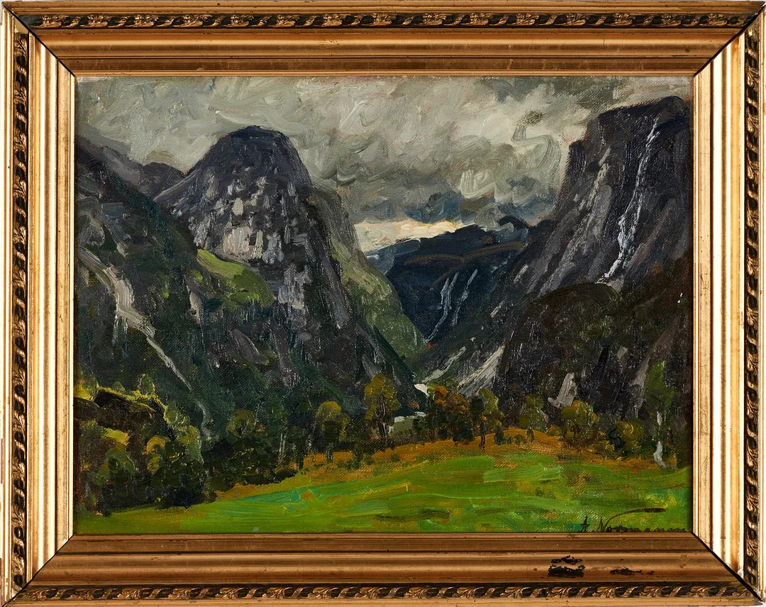 EILERT ADELSTEEN NORMANN (NORGE, 1848-1918). "Stalheim", signerad, olja på duk. — Paintings — Crafoord Auktioner Stockholm
