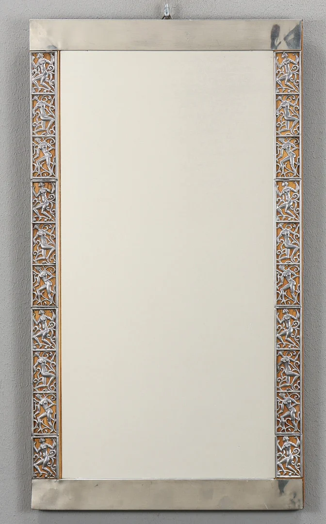 DAVID WRETLING (1901-1986). Tillskriven. Spegel, Swedish Grace, tenn och trä, 1920/30-tal. — Mirrors — Karlstad Hammarö Auktionsverk