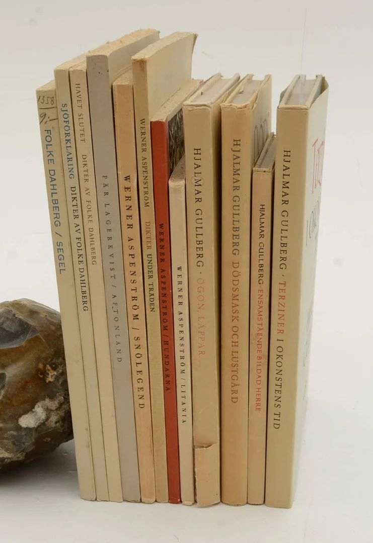 Diktsamlingar. Folke Dahlberg. Aspenström. Gullberg, Lagerkvist. 12 vol. — Books — Connoisseur Bokauktioner