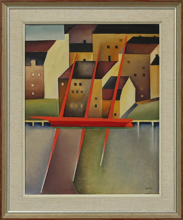 BO VON ZWEIGBERGK (1897-1940). View over Skeppsholmen, Stockholm, 1921. Oil on canvas.