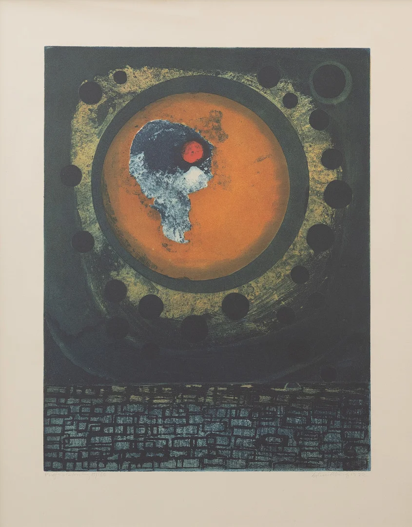 BERTIL LUNDBERG. Komposition, etsning nr 19/160, signerad. — Engravings & Prints — Garpenhus Auktioner