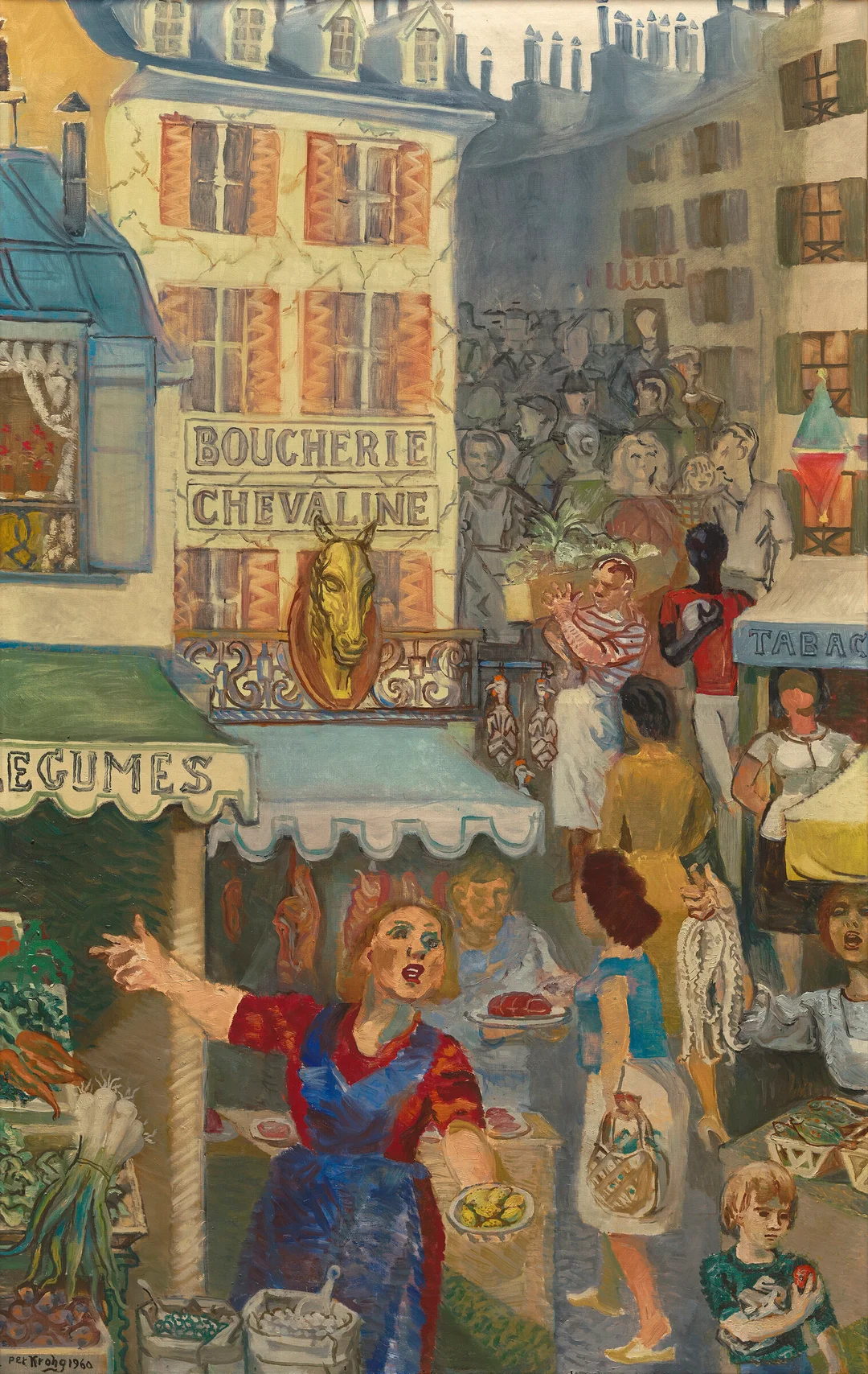 Krohg, Per — "Rue Mouffetard" Paris, 1960 — Kunst/Maleri — Blomqvist