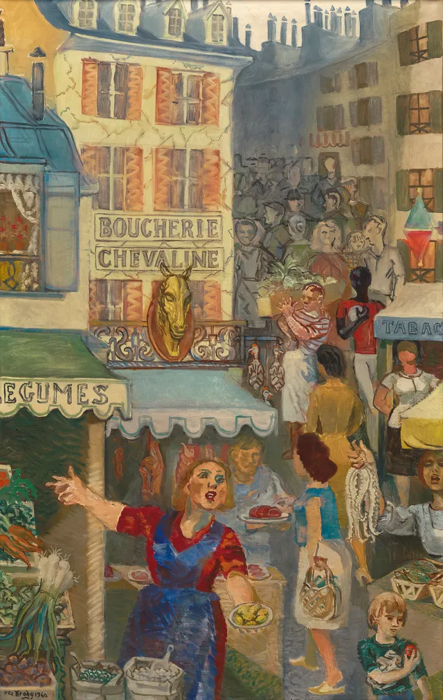 Krohg, Per — "Rue Mouffetard" Paris, 1960