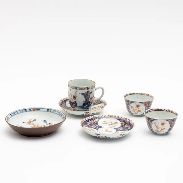 KOPPAR MED FAT, porslin, Qianlong (1735-1796) Kina.