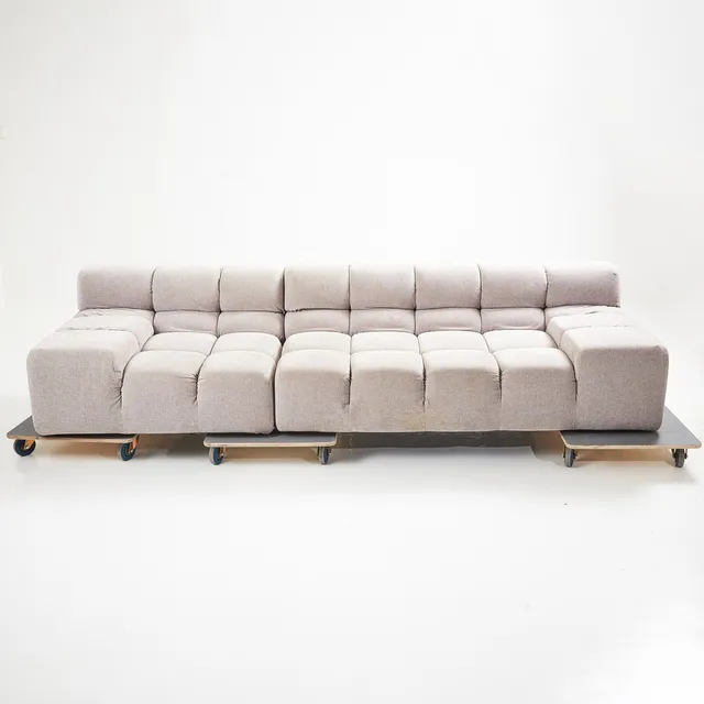 PATRICIA URQUIOLA. Soffa, "Tufty-Time", B&B Italia, formgiven 2005, grå klädsel, 2 delad.