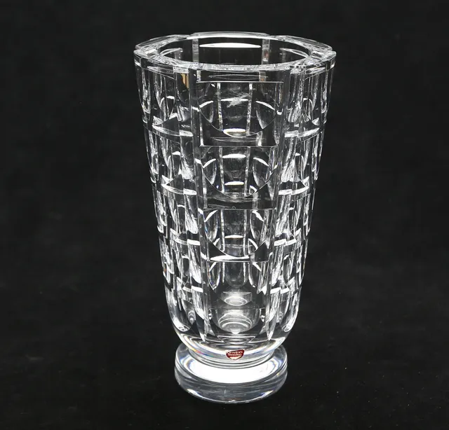 SIMON GATE. VAS, glas, Orrefors, signerad, 1900-tal.