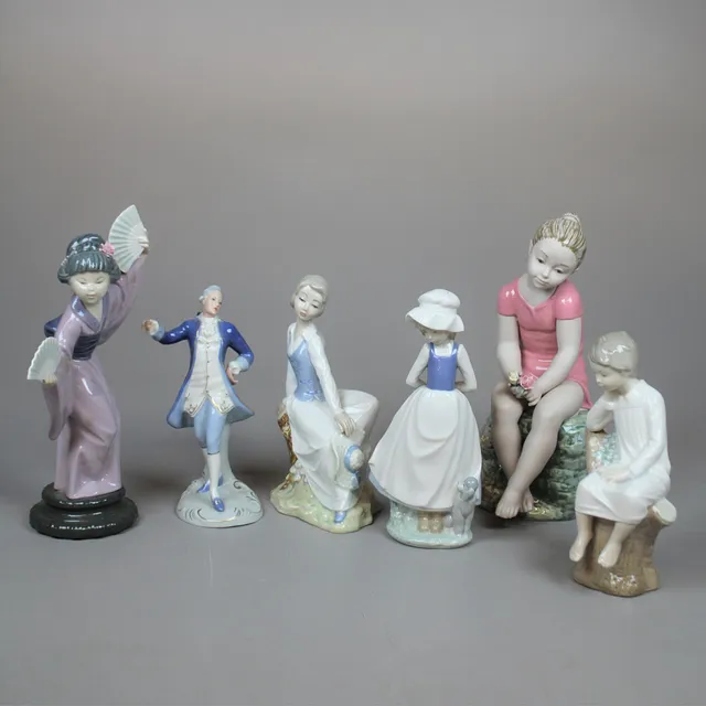 FIGURINER 6 st bla Lladro och Nao.