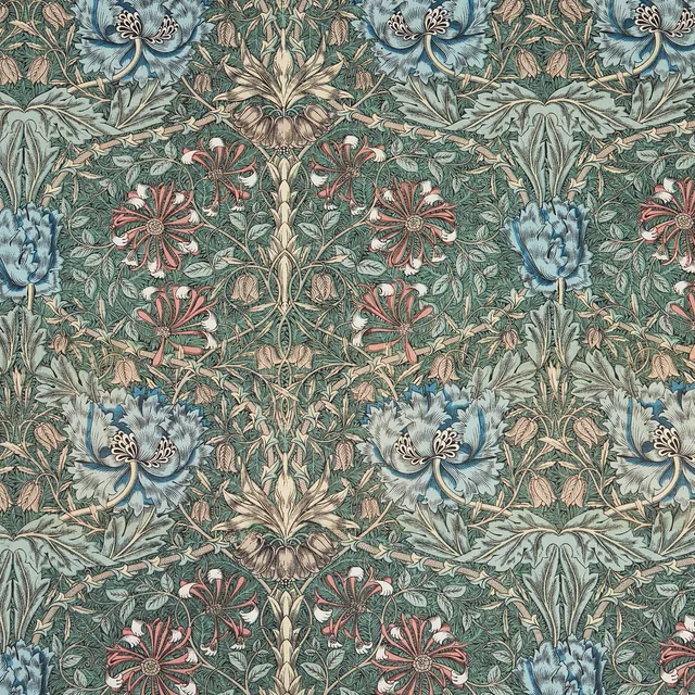 WILLIAM MORRIS. Tyg, "Honeysuckle", Liberty of London.