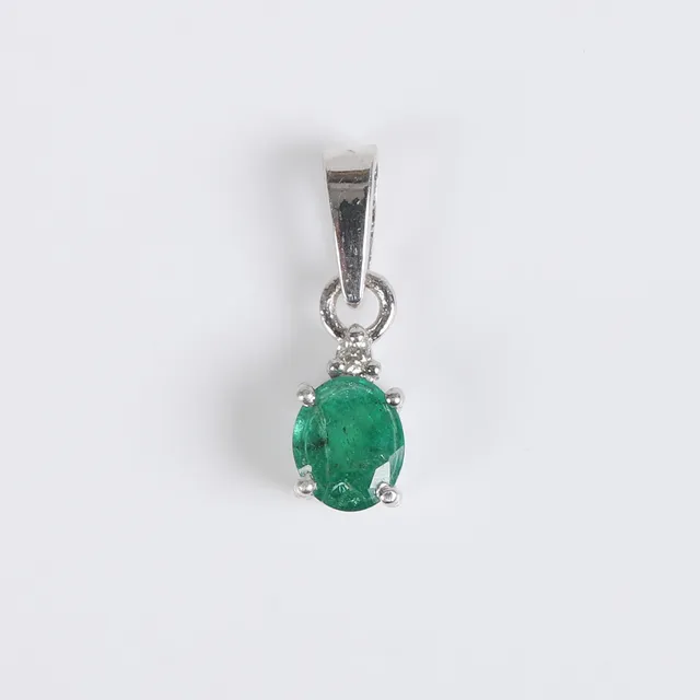 HÄNGE, Sterling silver, Smaragd 0,40 ct, Diamant 0,01 ct.