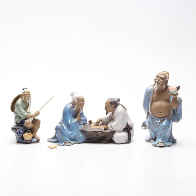 FIGURINER, 3 st, keramik, Kina.