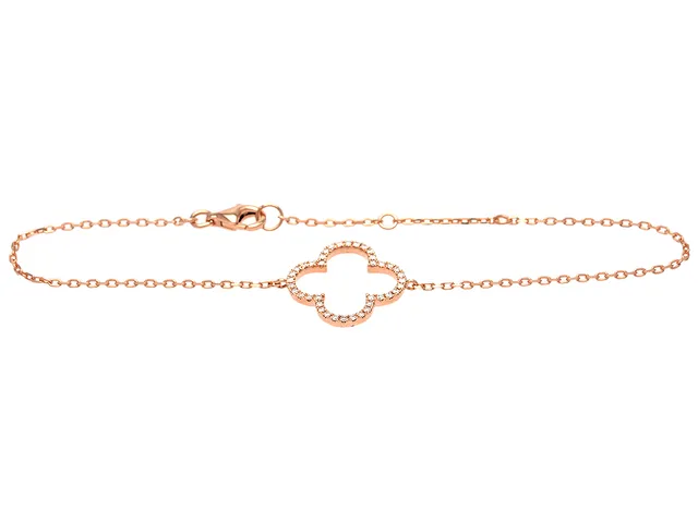 ARMBAND, 18K roséguld, briljantslipade diamanter 0,15 ctv, ca TW-TCr/VS-SI, längd 16 - 19 cm, vikt 2,3 g.