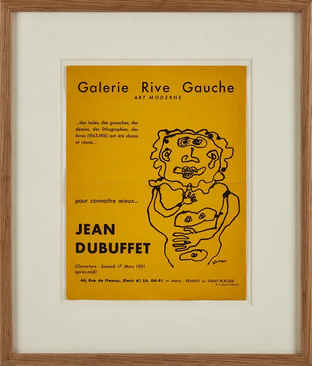 JEAN DUBUFFET. Galerie Rive Gauche - Pour connaître mieux Jean Dubuffet, Mars 1951.