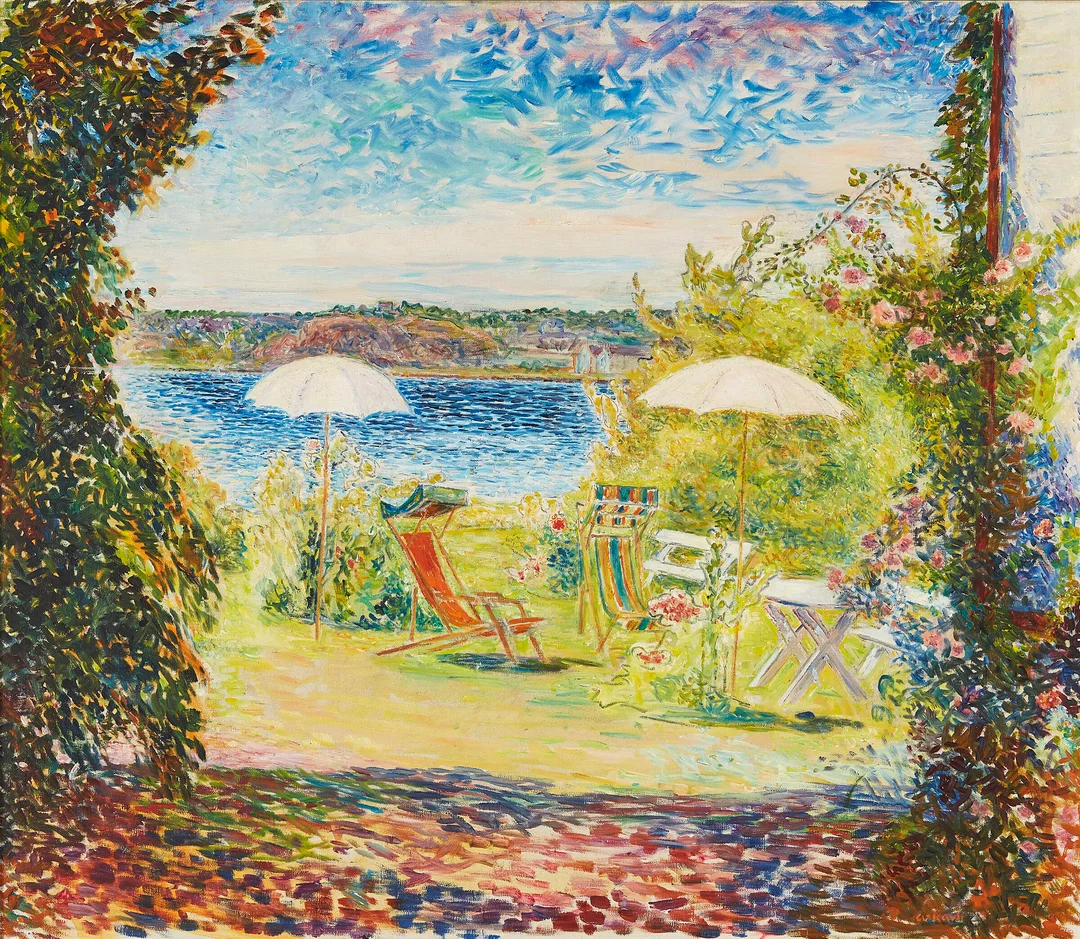 Kavli, Arne — Fra hagen på Rønnes — Kunst/Maleri — Blomqvist