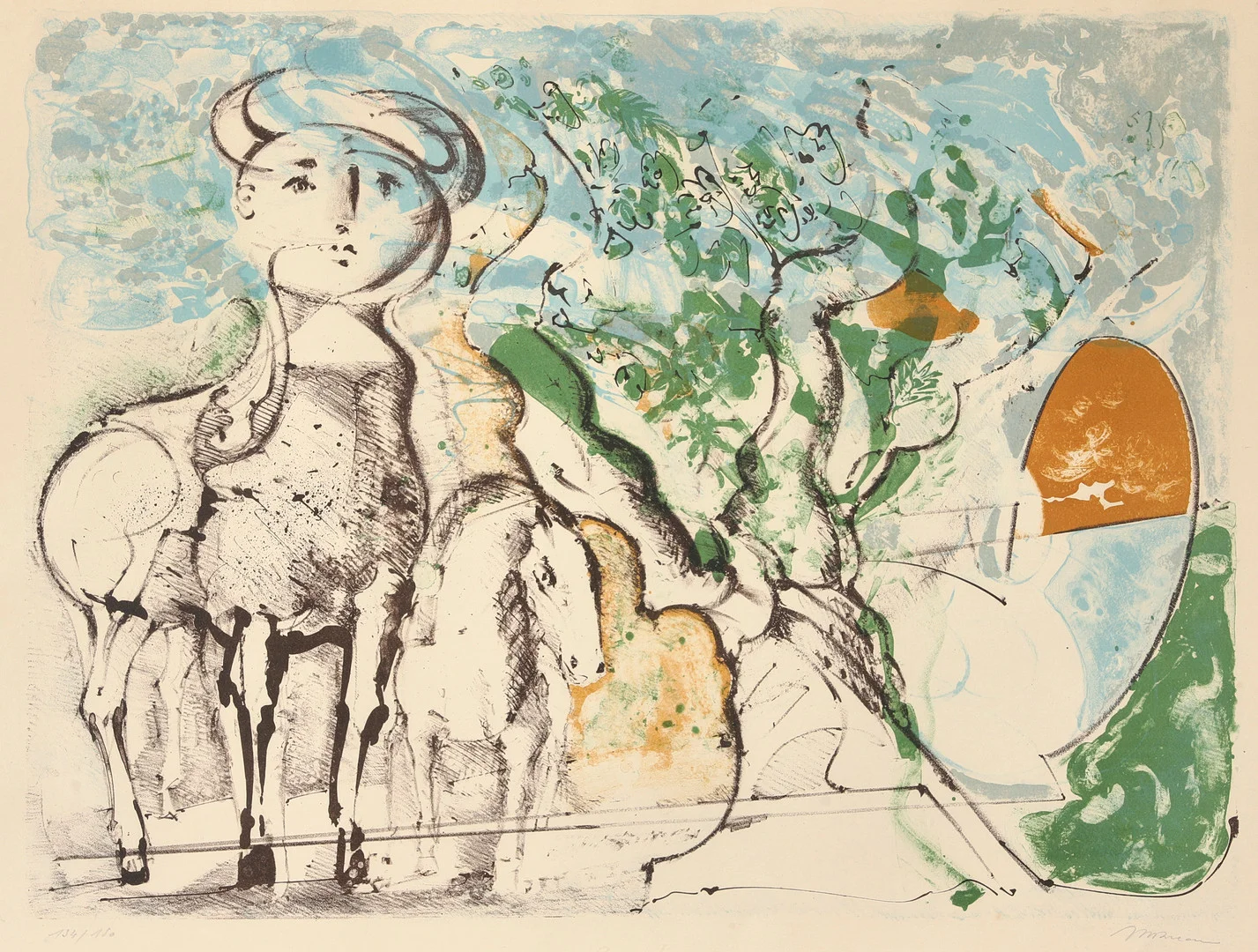 ANDRÉ MASSON (Frankrike, 1896-1987), Minotaur, signerad och numrerad 134/150, litografi. — Engravings & Prints — Crafoord Auktioner Stockholm