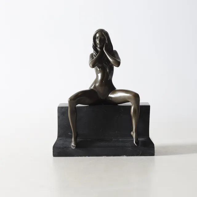 OIDENTIFIERAD KONSTNÄR. EFTER. skulptur, patinerad metall, 1900-tal.