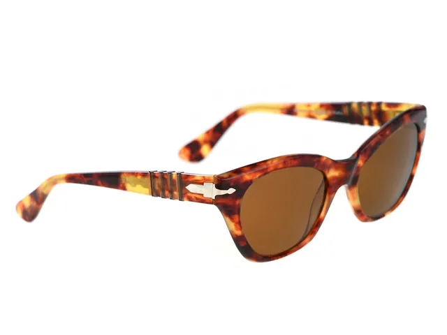 SOLGLASÖGON, PERSOL, RATTI, 137, 52, 50 17, melerade bågar, bruna glas.