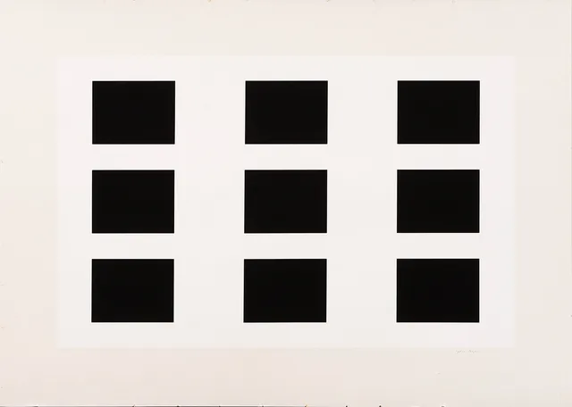 YAACOV AGAM. Komposition i vitt och svart, serigrafi, signerad och numrerad 58/200.
