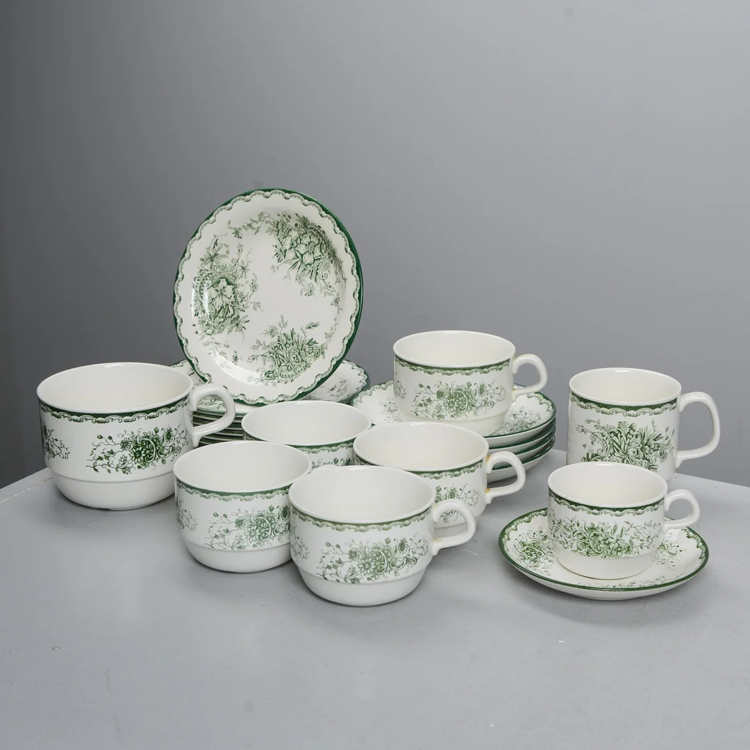 GRÖN ANNA, kaffeservisdelar, Rörstrand (20 delar). — European — Formstad Auktioner