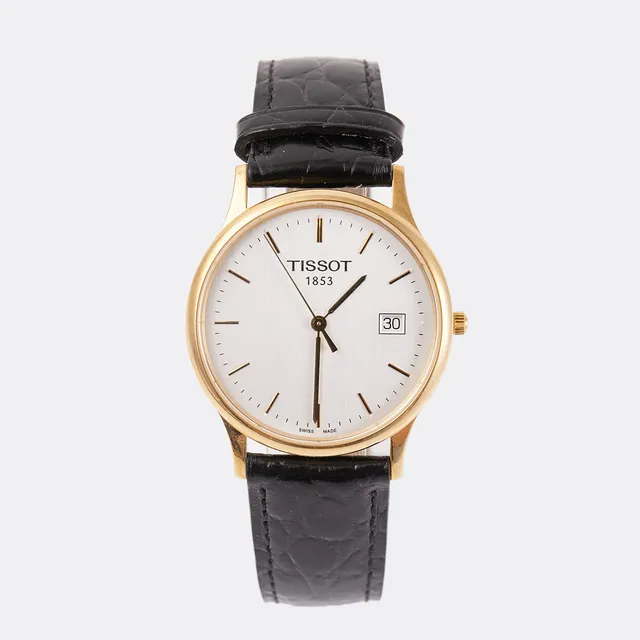 TISSOT, boett i 18 k guld, 2012, quartz, datum, originalbox.