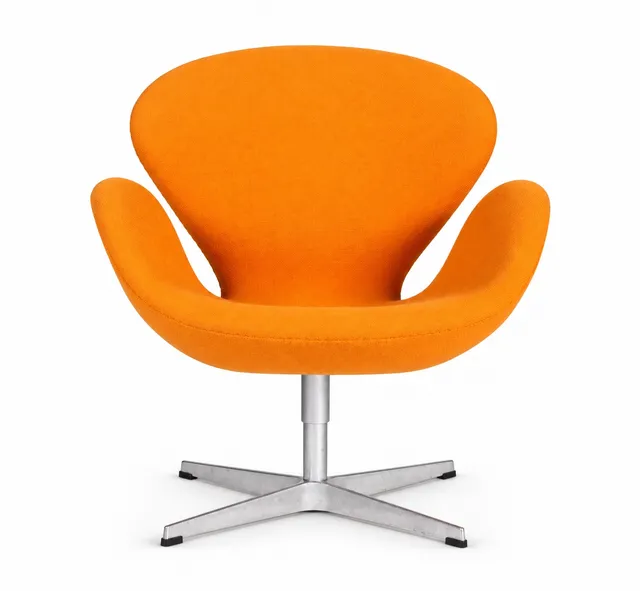 Arne Jacobsen. 'Swan' orange Hallingdal, model 3320, Brown label