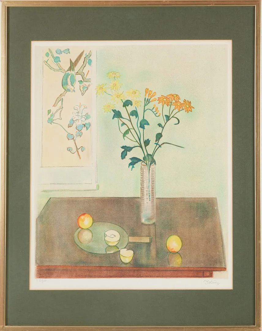 EINAR JOLIN. Stilleben, signerad Jolin, färglitografi. — Engravings & Prints — Stockholms Auktionsverk Magasin 5