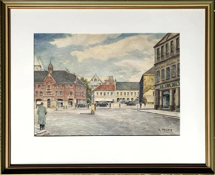 EDDIE VALENTA. AKVARELL, signerad. — Paintings — Höörs Auktionshall