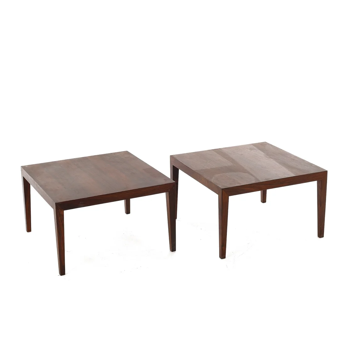 Severin Hansen for Haslev Møbelsnedkeri: Two coffee tables - rosewood (2) — Furniture/Coffee tables, occasional tables — Lauritz