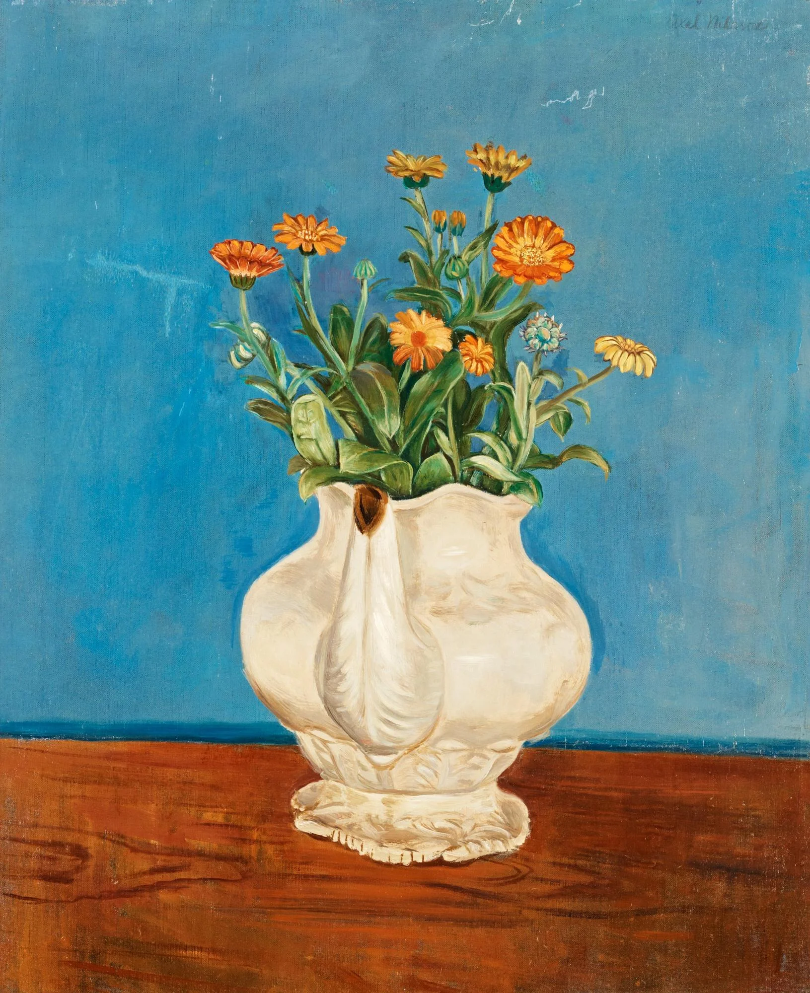 Axel Nilsson, "Stilleben med ringblommor". — Bukowskis