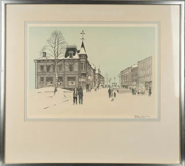 ÅKE PETTERSSON NÅW. Färglitografi, "Gånggatan Umeå" signerad, numrerad 209/210.