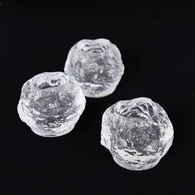 ANN WOLFF. Ljuslyktor, glas. "Snowboll", Kosta.Boda.