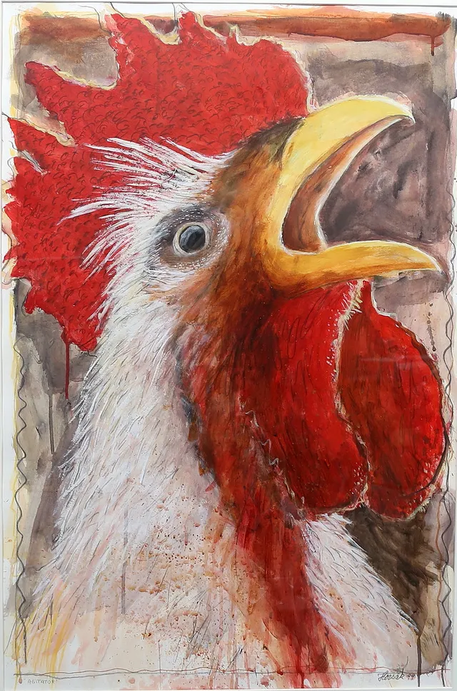ALLAN HORSAK. akryl, signerad.