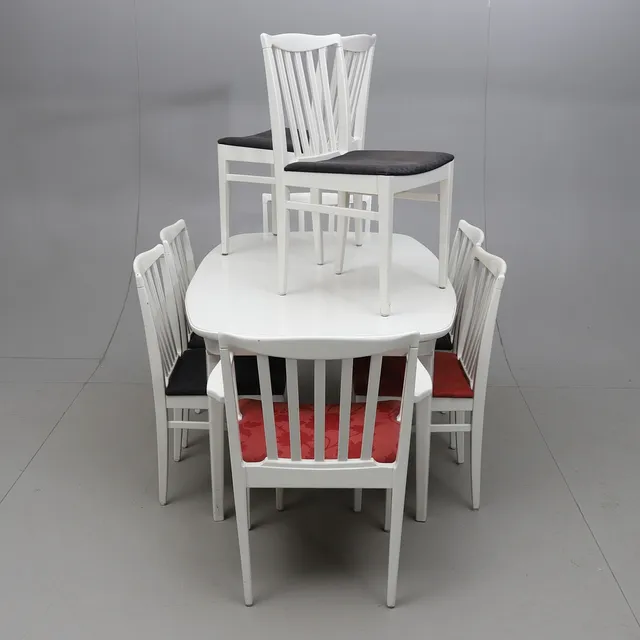 ERIK WÖRTZ. Matgrupp, 9 delar, "Gripsholm", IKEA, 1960-tal.