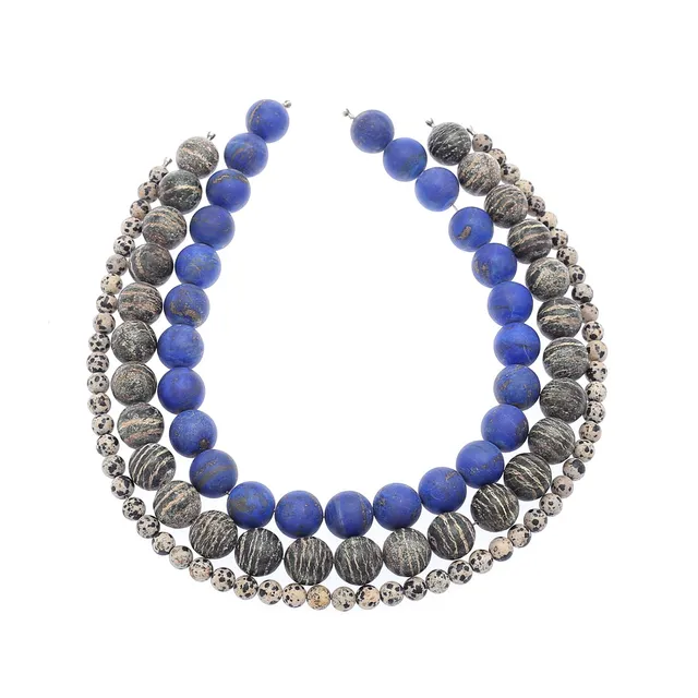 OLE LYNGGAARD. Collier, 3 st, sten bl a Lapis Lazuli.