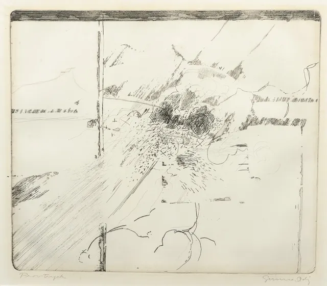 GUNNAR ODIN. Grafiskt blad, provtryck, signerad.