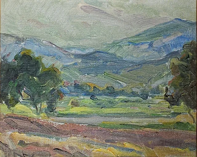 LLUÍS MARIA GÜELL CORTINA (1909-2001). ÓLEO SOBRE TABLEX. PAISAJE.