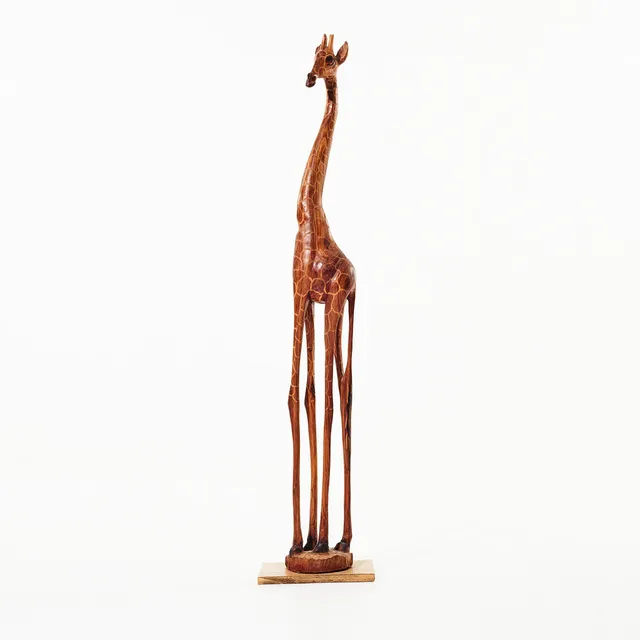 SKULPTUR, Giraff, 1900-talets andra hälft, osignerad, skuren trä.