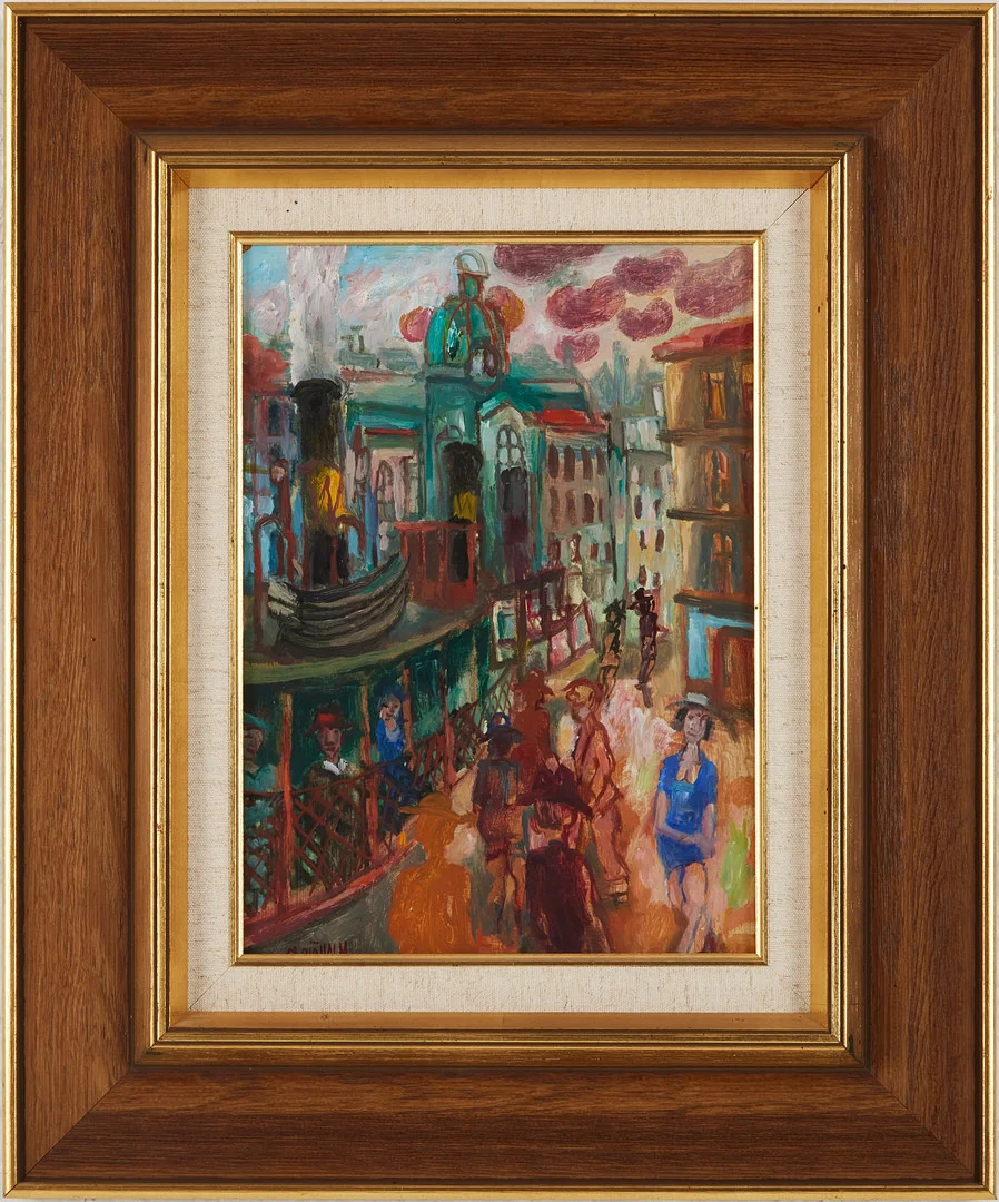 CHARLES SJÖHOLM. stadsmotiv, olja på pannå, signerad. — Paintings — Stockholms Auktionsverk Magasin 5