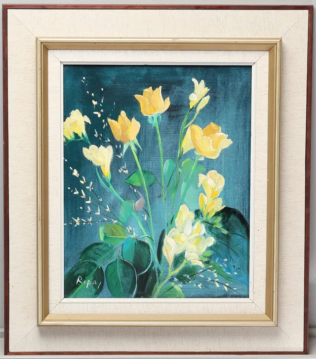 HANS RIPA. Olja på duk, blomsterstilleben, signerad.