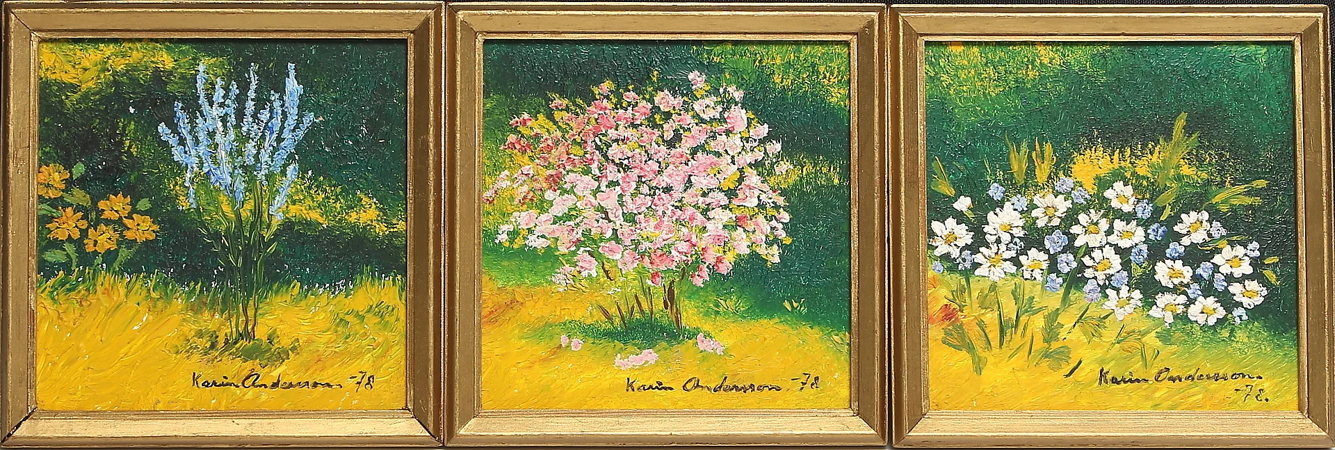 KARIN ANDERSSON. 3st, olja på pannå, signerad och daterad -78. — Paintings — Stadsauktion Sundsvall