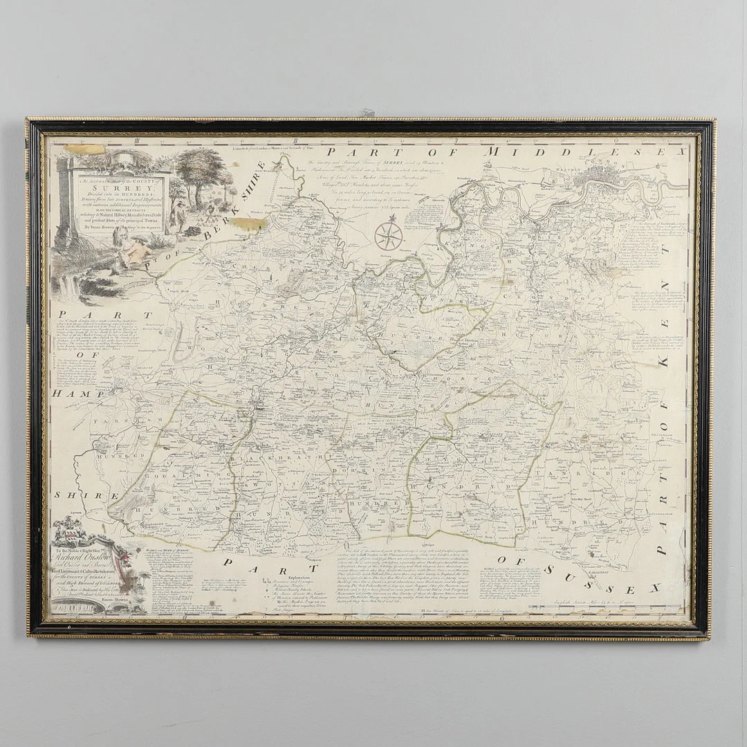 EMMANUEL BOWEN, MAP OF THE COUTY OF SURREY. — Autographs & Manuscripts — Lawrences Auctioneers