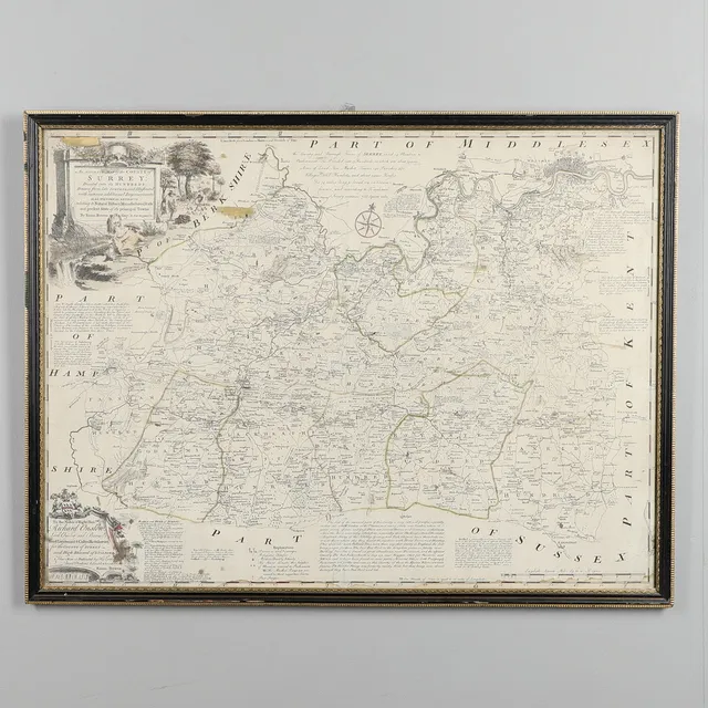 EMMANUEL BOWEN, MAP OF THE COUTY OF SURREY.