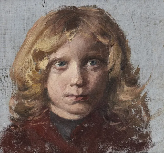 HANS RYGGEN (Norge, 1894-1956). Porträtt, olja på duk, uppfodrad på pannå.