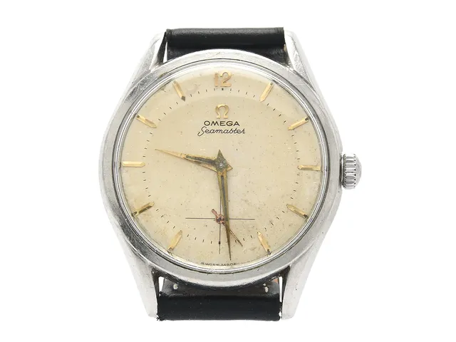 OMEGA, Seamaster, Cal 266, Serie nr. 14479861, Ref nr. CK 2791, Boett nr. 2791-5, herrur, 36 mm, stål, manuell, plexiglas, liten sekundvisare, skadad urtavla, lädeband, ca 1954.