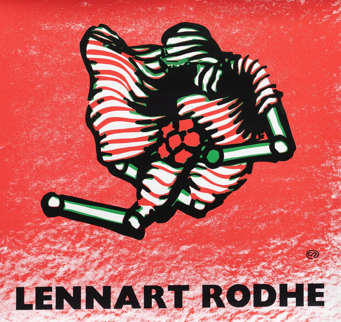 LENNART RODHE. Affisch, komposition, litografiskt tryck, signerad i tryck. — Engravings & Prints — Garpenhus Auktioner