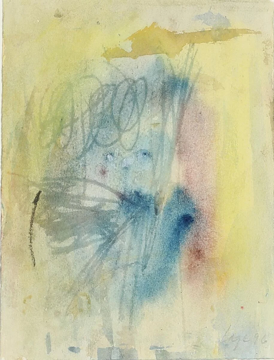 Leif Lage: Untitled, 1996. Signed Lage 96. Watercolour on paper. Sheet size 18×14 cm. — Modern Paintings/Modern art — Bruun Rasmussen