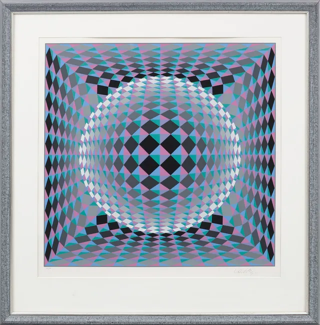 VICTOR VASARELY. Färglitografi, signerad och numrerad 196/300.