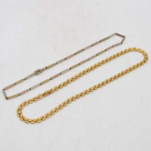 VINTAGE MODESCHMUCK KONVOLUT, ZWEI COLLIERS, SPÄTE 20. JAHRHUNDERT.